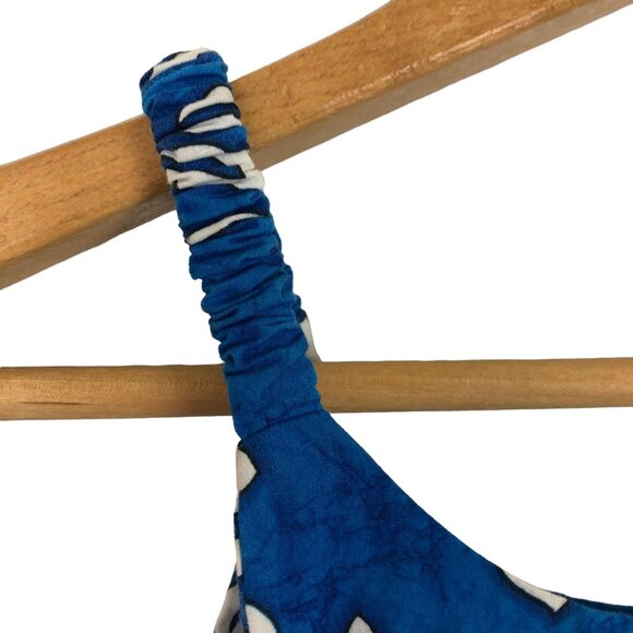 Aloha Republic Girls Sundress Sz 4T Hibiscus Blue White Cotton Hawaii - Picture 5 of 7